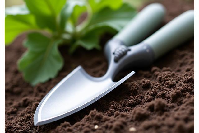 Ergonomic garden trowel with comfortable grip
