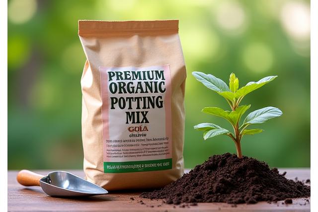 Bag of premium organic potting mix
