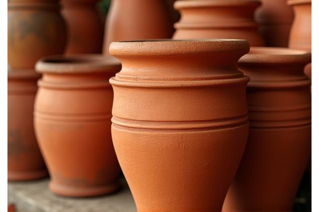 Classic terracotta pots in various sizes